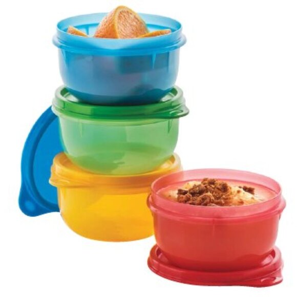 NEW Tupperware Ideal Lit'l Bowls Set of 4 Primary colors - Picture 1 of 6